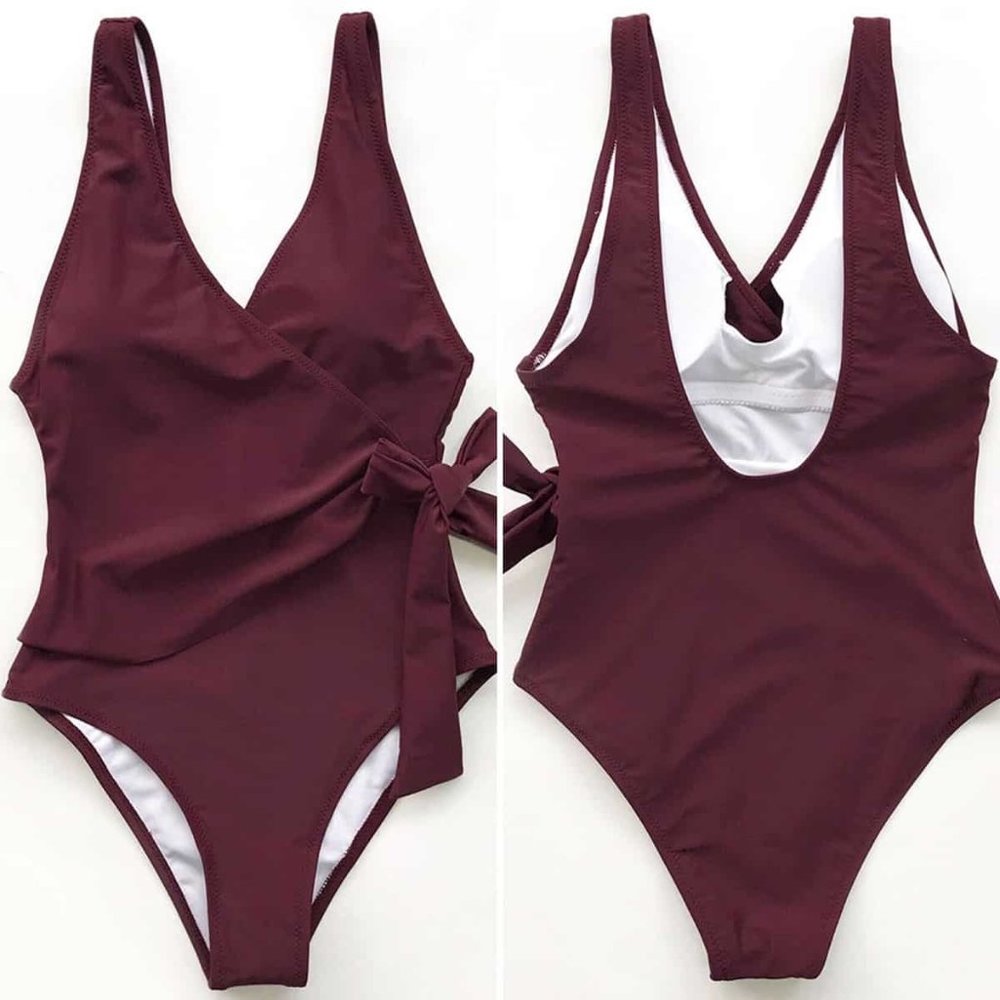CUPSHE Solid Low Back One-piece Swimsuit